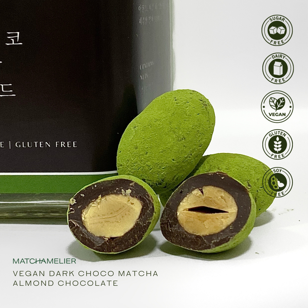 Vegan Dark Choco Matcha Almond Chocolate | MATCHAMELIER