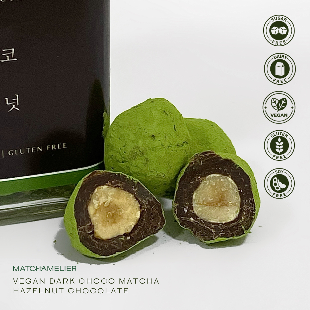 Vegan Dark Choco Matcha Hazelnut Chocolate | MATCHAMELIER